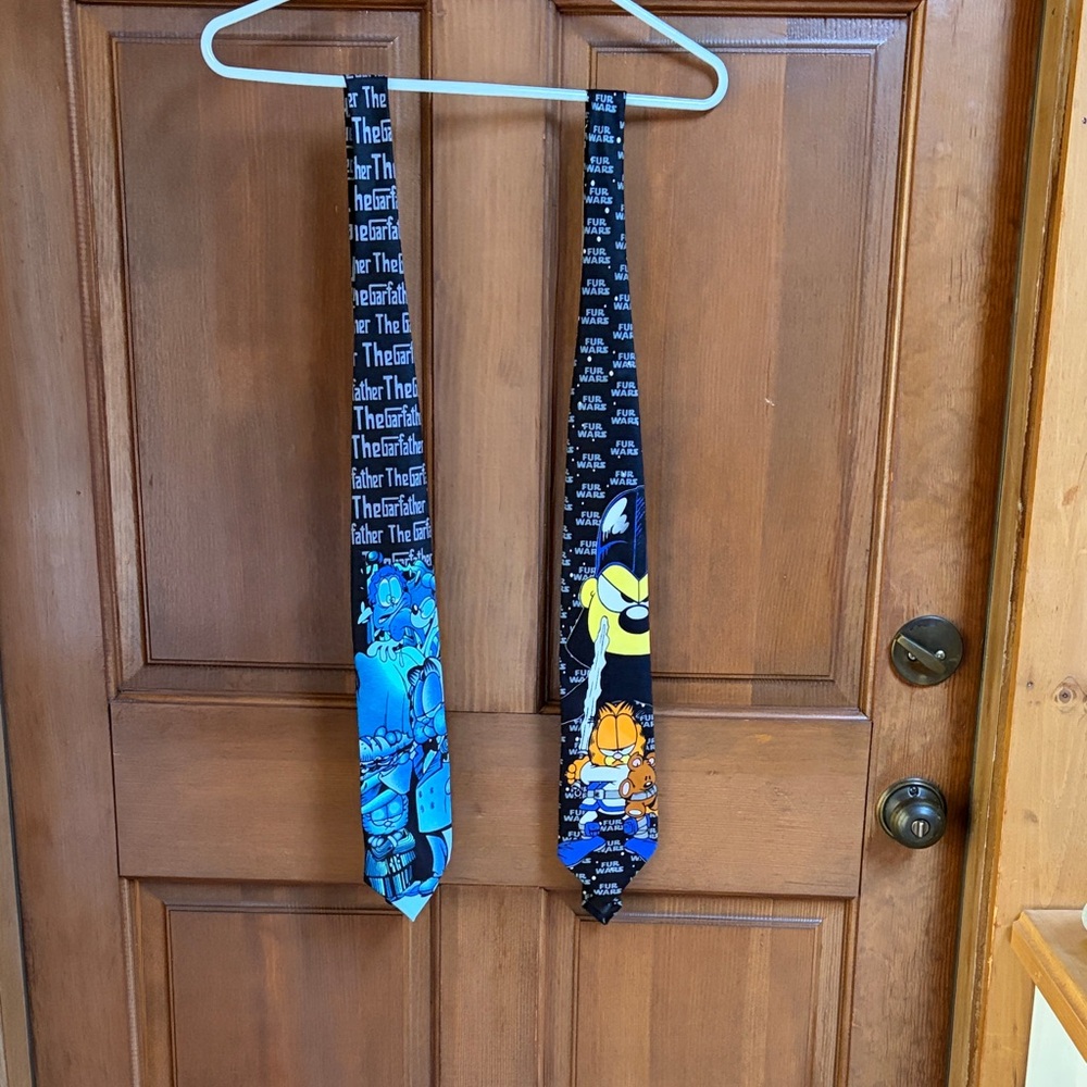 Garfield Neckties Set of Two in Blue and Black